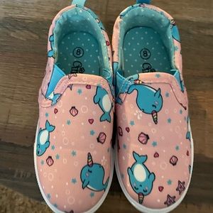 Toddler girls narwhal sneakers size 8